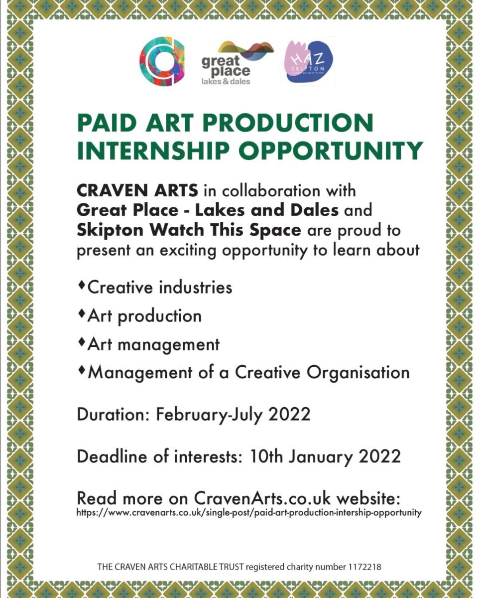 @craven_arts_skipton have announced their new Paid Art Produ...